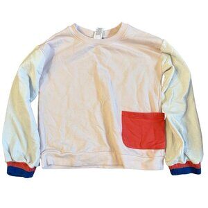 Open Edit Colorblock Crewneck Sweatshirt - Size 8